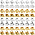 Beebeecraft 1 Box 100Pcs Crimp Beads for Jewelry Making 18K Gold & Platinum Plated Spacer Beads Ball Column Stopper Crimp Charms for Bracelet Necklace Ends Accessories - color: Tube & Round