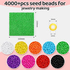IOOLEEM Light Green Seed Beads, 4000+ pcs 3mm Glass Beads for Jewelry Making, Bracelets - color: Light Green, size: 3mm / 4000pcs