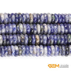 GEM-Inside 2x6mm Natural Blue Sodalite Jasper Stone Heishi Disc Rondelle Spacer Beads for Jewelry Making Full 15" Strand Energy Stone Healing Power Crystal - color: Blue Sodalite Jasper