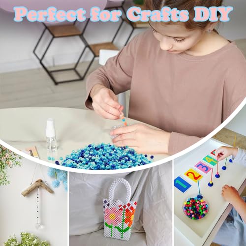 QPIXVB Blue Beads,1100PCS Pony Beads,Small Cute Circle Bead for Crafts Bracelets,Bulk Plastic Pony Bead for Jewelry Making,Necklace Keychain Charms Making Supplies - color: blues beads