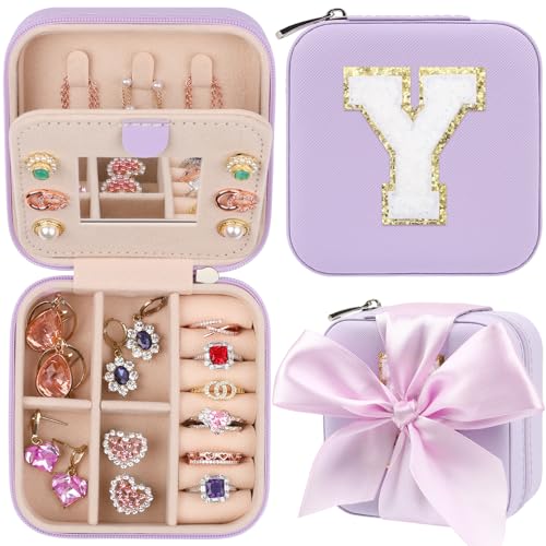 CHMI Travel Jewelry Case, Purple Travel Jewelry Box, Travel Jewelry Organizer, Travel Gifts for Women Girls, Jewelry Organizer Box, Birthday Gifts for Women, Christmas Gifts for Teens Girls - Y - color: Purple, size: Y