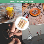 M METERXITY 0.2mm Jewelry Wire, 32 Gauge 328FT Craft Wire Copper Beading Wire for Jewelry Making/Planting/Weaving/DIY Crafting, Soft Metal Wires [100M, Champagne Gold] - color: Champagne Gold, size: 0.2mm 32 Gauge