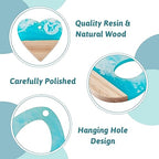 FASHEWELRY 20Pcs Ocean Resin Wood Earring Charms Transparent Wooden Earring Blanks Blue Geometry Boho Charms Summer Wooden Earring Pieces for DIY Jewelry Making - color: Ocean Theme
