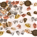 stino Metal Charms for Jewelry Making 100gram, Bulk Tibetan Silver & Gold Plated Trinkets for Earring Necklace Jewelry Making and Findings - color: Hat Silver & Gold