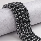 35pcs 10mm Natural Black Hematite Gemstone Beads Energy Healing Crystal Round Loose Stone Beads for Jewelry Making, DIY Bracelets Necklaces - color: Black Hematite, size: 10mm