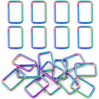 PECMER Rainbow 1 Inch Rectangle Rings for Purses and Bags 12 PCS Adjustable Waist Buckle Replacement Purse Hardware for Bag Making Webbing 25MM - color: 25mm Rectangle Ring-12pcs
