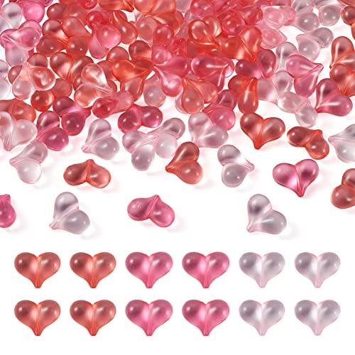 Cheriswelry 120Pcs 17.5mm Heart Acrylic Beads Transparent Love Heart Acrylic Beads Valentine’s Day Decoration Beads for DIY Craft Earring Bracelet Necklace Jewelry Making - color: Mixed Color-Heart