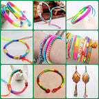 2 mm 330 Feet Satin Nylon Cord String for Jewelry Making Bracelet Necklaces Beading Thread Rattail Macrame Kumihimo Chinese Knot Craft - size: Rainbow