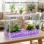 DomeStar Purple Fake Ice Rocks, 150PCS Acrylic Gems Crystals Plastic Diamonds Centerpiece for Vase Fillers Wedding Party Table Scatter - color: Purple