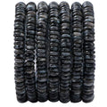 Natural Black Spectrolite Disk Stone Spacer Beads 6x2mm 38cm/str Flat Rondelle Loose Semi Gemstone Caps for Making Bracelets Necklace - color: Black Spectrolite
