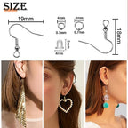 TOAOB 150pcs 5 Colors Earring Hooks Kit Hypoallergenic Ear Wires and 1000pcs Jump Rings 200pcs Earring Backs for Earrings Making Jewelry Making Findings - color: Gold/Silver/Gray/K gold/Platinum