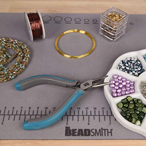 The Beadsmith Simply Modern Chain Nose Pliers, 4.5 inches (114mm) with polished steel head, PVC grip handles and double-leaf springs, tool for jewelry making - size: Chain Nose