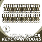 Keychain, 68PCS Swivel Snap Hooks with Key Rings, Metal Lobster Claw Clasp,34PCS Keychains Clips Hooks and 34PCS Key Chain Rings,Keychain Rings for DIY Crafts,Jewelry Making (Bronze) - color: bronze