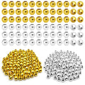 200 Pcs 8mm Round Metal Beads & Spacers - Smooth Loose Ball Beads for Stackable Bracelet & Necklace Jewelry DIY Crafts (Gold, Silver) - color: 8mm, Gold Silver