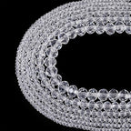 6 Strands Transparent Faceted Glass Beads 3/4/6/8mm Crystal Rondelle Glass Loose Spacer Beads for DIY Bracelet Necklace Wristband Keychain Jewelry Craft Making 2.3~8x2~6mm, Clear - color: 3/4/6/8mm-Clear
