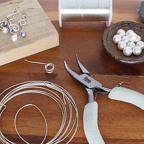 The Beadsmith Bent Chain Nose Pliers, 6.25 inches (159mm), Polished Steel Head with Elongated Handle & Double-leaf Spring - style: Bent Chain Nose