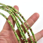 190pcs 4x2mm Green Natural Sea Sediment Imperial Jasper Heishi Disc Rondelle Spacer Stone Semi Precious Gemstone Loose Beads for Jewelry Making 15 Inch - color: Green Imperial, size: 4x2mm