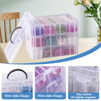 VTG Bead Organizer Box, 84 Pcs Small Organizers, 3-Tier Bead Storage Containers Portable Organizer and Storage Box Stackable Plastic Cases for Bracelet Making DIY Jewelry Nail Charms - style: 3 Tier