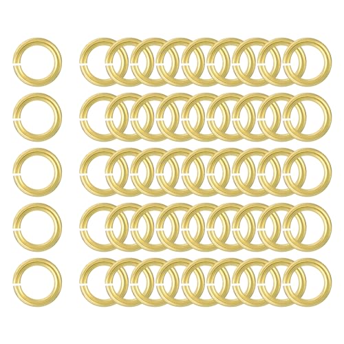 uxcell 50Pcs Open Jump Rings, 12mm/0.47" OD Brass Jump Ring Connectors 2mm Thick O Rings for Necklaces Bracelet Jewelry Making Keychain DIY Craft, Gold Tone - size: 12mmx2mm