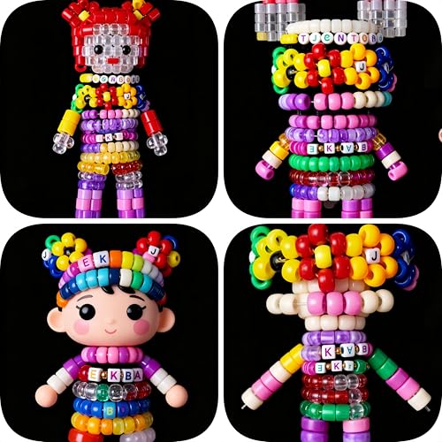 2500 PCS Pony Beads Jewelry Making Kit – 96 Colors, UV Color Changing & Glow Alphabet Beads, Heart Bow Crystal String, Tools, Gift Box for DIY Bracelets, Necklaces - color: Style A