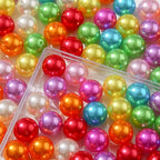 100pcs Color Pearl Beads 20mm Acrylic Bead Bulk Mixed Color Opaque Beads for Pen Bag Jewelry Making Necklace Bracelet(Pearl-1) - color: pearl-1