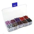 BEADNOVA Satin Pearls Beads for Crafts Tiny Loose Imitation Glass Pearls for Jewelry Making (6mm, 500pcs, Multi Color) - color: 6mm 500pcs Mix Lot M03