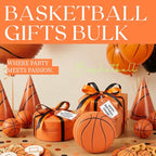 12-Pack Basketball Jewelry Box Bulk Team Gifts for Girls, Orange Round Mini Travel Jewelry Case Organizer for Basketball Players Coaches, Senior Night Tournament Gifting - style: Basketball