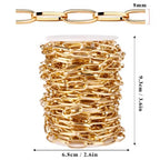 33FT Gold Paperclip Chain Roll 8MM Gold Plated Aluminum Paperclip Link Chains Spool Bulk for Jewelry Making - color: gold, size: 8MM