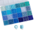 Blue Colors 3mm Seed Beads, 5200Pcs Glass Seed Beads Kit with Storage Box for DIY Necklace Bracelet Crafts - color: Blue