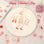 SANNIX 110Pcs Valentine's Day Charms Gold Enamel Jewelry Making Charm Pink Pendants for Valentines Bracelet Necklace Earrings Making - style: Valentines Charms