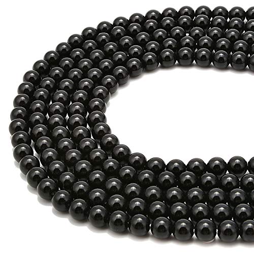 2.0mm Large Hole Black Onyx Smooth Round 6mm Crystal Energy Stone Healing Power Natural Gemstone Loose Beads for Jewelry Making