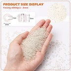 5000pcs White Glass Seed Beads Bulk, 3mm 8/0 Tiny Small Waist Spacer Seed Beads for Bracelets,Necklace,Jewelry Making DIY Craft Projects - color: White Fantasy, size: 3mm