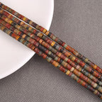 BONNY BOXX 150PCs Natural Picasso Red Turquoise Spacer Beads, Loose Semi Precious Flat Round Gemstone Heishi Disc Stone Beads for Beading Jewelry Making 4mm*2mm - color: Picasso Red Turquoise, size: 4MM*2MM