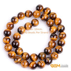 GEM-Inside Natural 10mm Tiger Eye Gemstone Loose Beads Round Crystal Energy Stone Power for Jewelry Making 15'' - color: Yellow Tiger Eye, size: 10mm