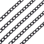 Craftdady 16.4 ft Aluminum Curb Chain 13.5x8mm Twisted Black Chain Unwelded Hanging Chain Link Necklace Chain with Spool for DIY Crafts Jewelry Making - color: Black, 13.5x8mm