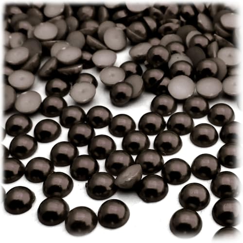The Crafts Outlet 144pc Pearl Finish Half Dome Beads, Round, 5mm, Golden Caramel Brown