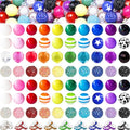 305Pcs 20mm Beads for Pens Making with Rondelle Spacer Beads Mixed Acrylic Focal Bubblegum Bead Crystal Round Sparkly Chunky Bead for Pens Beadable Necklace Keychain DIY Craft Jewelry Making Supplies - color: Rainbow