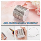 BENECREAT 459 Feet 23 Gauge Single Strand Beading Wire, Stainless Steel Craft Jewelry Beading Wire for Crafts, Jewelry Making, Sculpture Frame - color: Single Strand, size: 23 Gauge