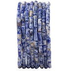 Natural Blue Sodalite Cylinder Tube Beads 4x13mm 38cm/str Loose Semi Gemstone Stone Beads for Making Bracelets Necklace Earrings - color: Blue Sodalite, size: 4x13mm Cylinder