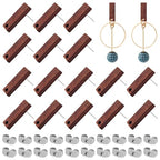 Wood Earring Posts for Jewelry Making,80Pcs Wood Earring Studs Earring Findings Wooden Stud Earring Posts Earring Pin Studs Bulk with Earring Backs for DIY Jewelry Making Earrings Making Supplies - color: Rectangle-80Pcs