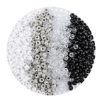 1100pcs Pony Beads,Friendship Bracelet Beads,Halloween Beads,Pony Beads for Bracelets,Beads for Braids,Cool Beads,Bulk Beads for Jewelry Making,Mixed Beads,Black White Beads - color: black white beads