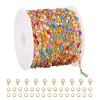 UMAOKANG 16.4 Feet Colorful Enamel Chains for Jewelry Making Gold Plated Stainless Steel Thin Chain Necklace Bracelet DIY Supplies - color: Gold-Purple Colorful