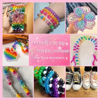 Amaney 1000 Pieces 6x9mm Mixed Colors Glitter Transparent Mix Plastic Pony Beads - color: 1000Glitter