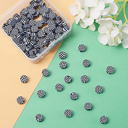 Airssory 100 Pcs Black & White Plaid Squares Beads Polymer Clay Mosaic Bead for Handmade Crafts Jewelry Making Supplies - 10x4.5mm - color: Mosaic Bead_10x4.5mm
