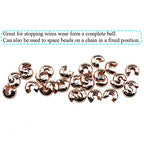Crimp Bead Knot Covers 5mm Outer Dia Half Round Open Form a Ball Easy to Position Two Sides Keep Flush Close Neatly Evenly Stop Wire Wear No Irritate for Jewelry Craft Rose Gold 100pcs - size: Rose Gold 5mm 100Pcs