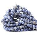 45PCS 8mm Natural Blue White Sodalite Gemstone Round Loose Beads for Jewelry Making 1 Strand 15" - color: Blue White Sodalite, size: 8mm