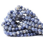 45PCS 8mm Natural Blue White Sodalite Gemstone Round Loose Beads for Jewelry Making 1 Strand 15" - color: Blue White Sodalite, size: 8mm
