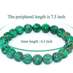 8mm Natural Gemstone Stretch Bracelet, Handmade Unisex Crystal Bracelets for Meditation, Yoga, Spiritual Healing & Positive Energy - color: Green Magnesite Turquoise