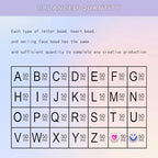 Looconi 1400pcs Colorful Letter Beads that Glow in the Dark 7x4mm Alphabet A-Z and Smiley Heart Beads for Jewelry Bracelet Making - color: Glow-colors