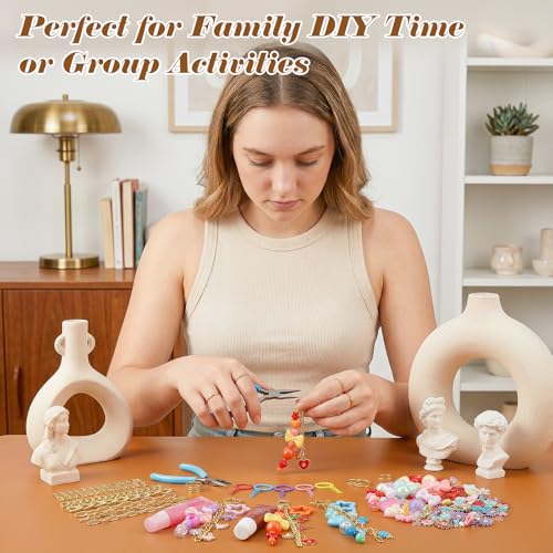 Ecoofor 364 Pcs Keychain Making Kit for Kids & Adults – Includes 20 Keychain Clips, 25 Extender Chains, 136 Charms, Beading Accessories, Jewelry Pliers – DIY Bag Charms & Jewelry Craft Kit Supplies - color: 5 Styles Essential Set